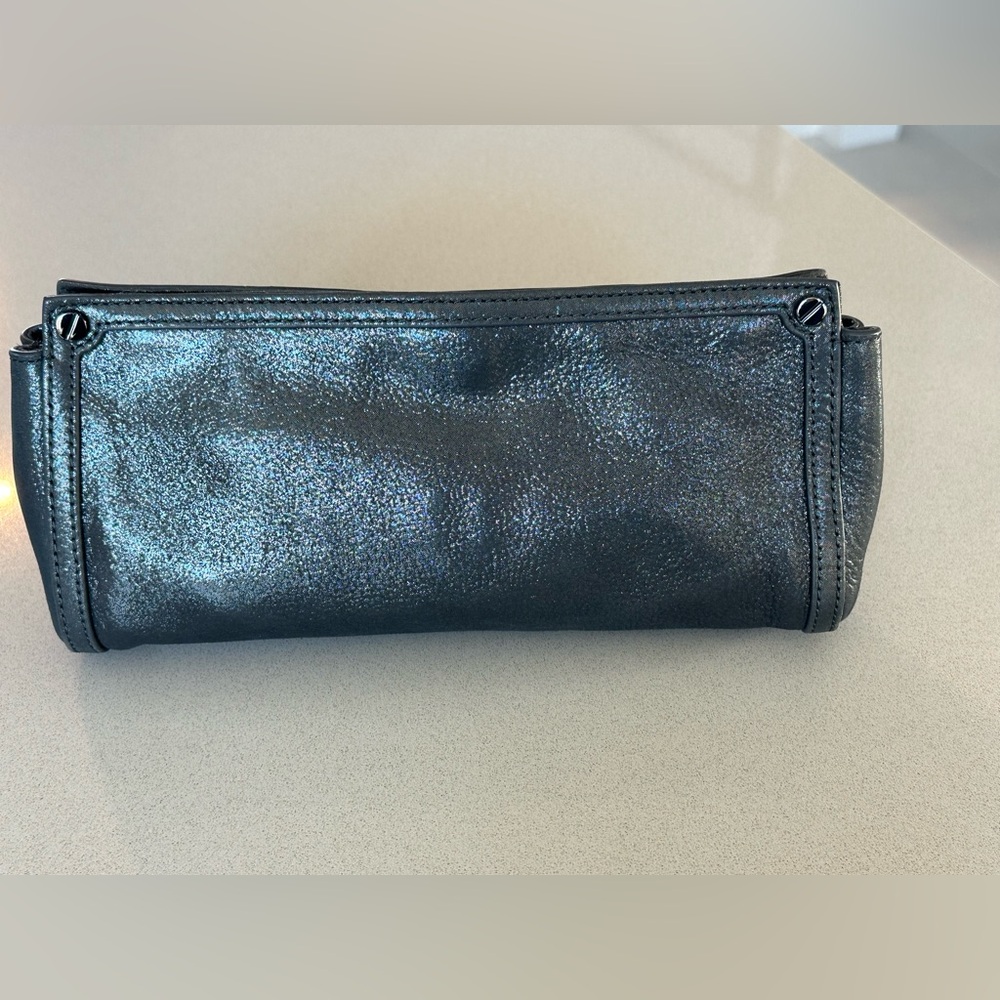 Ray metallic leather Tory Burch clutch
